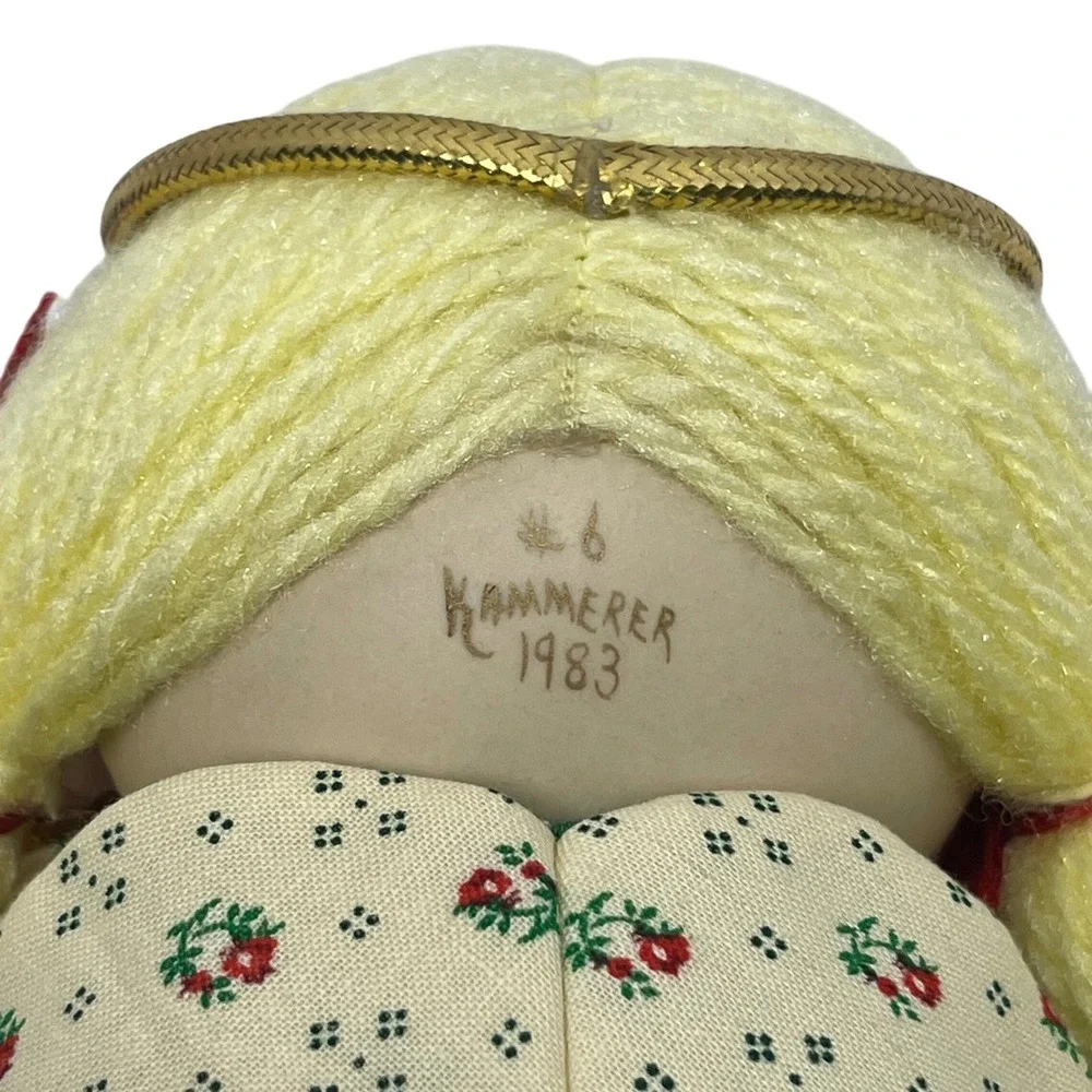 Kammerer 1983 #6 Angel Porcelain Hand Painted Christmas Tree Topper Big Eyes